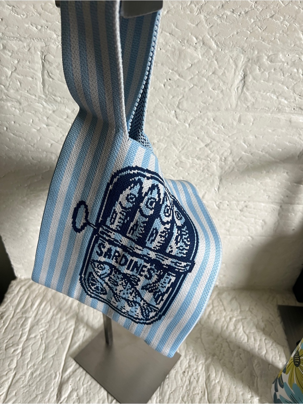Boutique Striped Blue & White knit with Sardines Graphic